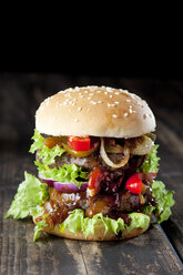 Double burger, close up - CSF027190