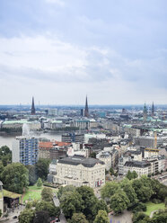 Germany, Hamburg, cityscape with Binnenalster and steeples - KRPF001731