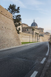 Italy, Loreto, city wall and Basilica of the Holy House - CSTF000939