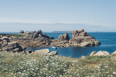 Frankreich, Bretagne, Cote de Granit Rose, Atlantik, lizenzfreies Stockfoto