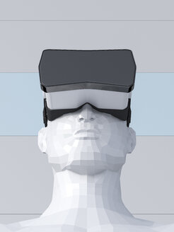 Dummy mit Virtual-Reality-Brille, 3D-Rendering - UWF000780