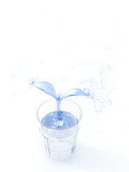 3D Rendering, Pflanze aus Wasser wächst in Glas - AHUF000114