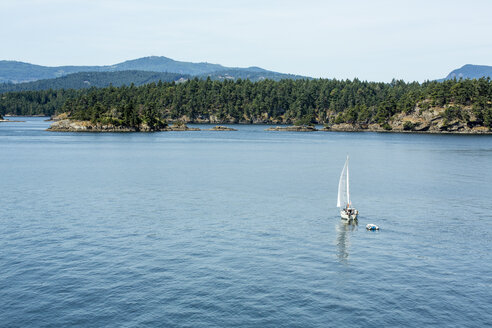 Kanada, Vancouver Island, Segelboot an der Küste von Victoria - NGF000308