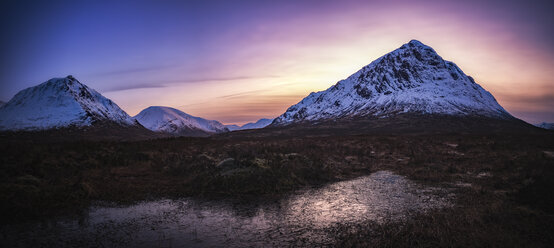 Scotland, Highlands, Glen Etive, Buachaille Etive Mor, Mountain in the evening - SMAF000439