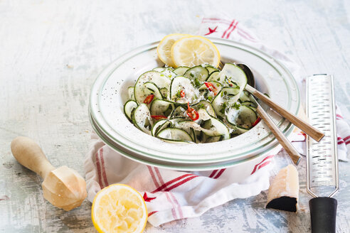 Gurken-Tagliatelle-Salat mit pikantem Zitronendressing und Parmesan - SBDF002709