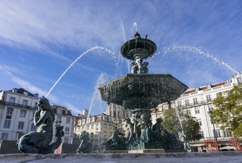 Portugal, Lisboa, Baixa, Rossio, Springbrunnen - MAUF000295