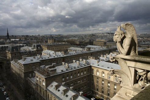 Frankreich, Paris, Blick über Paris von der Kathedrale Notre Dame - DSGF001049