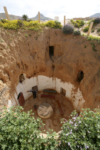 Tunesien, Matmata, Hotel Sidi-Driss, lizenzfreies Stockfoto