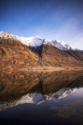 Scotland, Highlands, Loch Etive with snow-covered Ben Starav in the background - SMAF000449