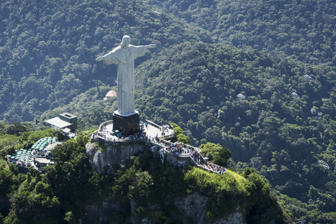 Brasilien, Rio De Janeiro, Berg Corcovado mit Christus-Erlöser-Statue, lizenzfreies Stockfoto