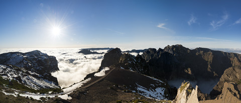 Portugal, Madeira, Panoramablick, Pico do Airero, lizenzfreies Stockfoto