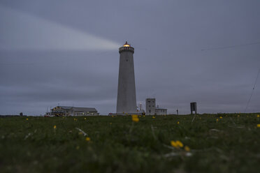 Iceland, Reykjanes, Lighthouse in the evening - PAF001695