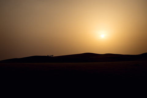 India, Rajastan, sunset n the desert stock photo