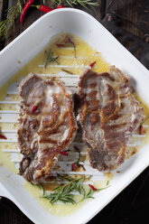 Pork collar cutlets in grill pan - CSF027335