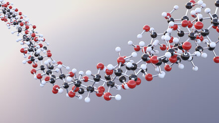 Molekulare Struktur, Traubenzucker, molekular, 3D-Rendering - UW000814