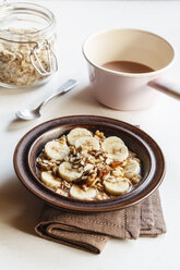 Dish of banana oatflakes granola and cocoa - EVGF002869