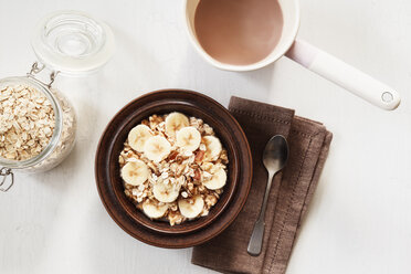 Dish of banana oatflakes granola with cocoa - EVGF002871