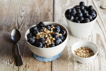 Bowl of porridge with blueberries - EVGF002881