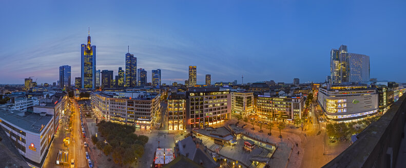 Germany, Hesse, Frankfurt Skyline in the evening - TIF000078
