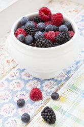 Bowl of different wild berries - LVF004681