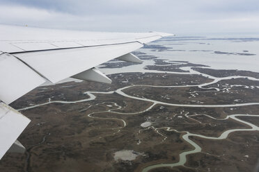 Italy, Venice, aerial view of lagoons, wing - MAUF000382