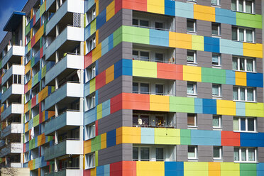 Germany, Dresden, refurbished concrete tower block - BSC000525