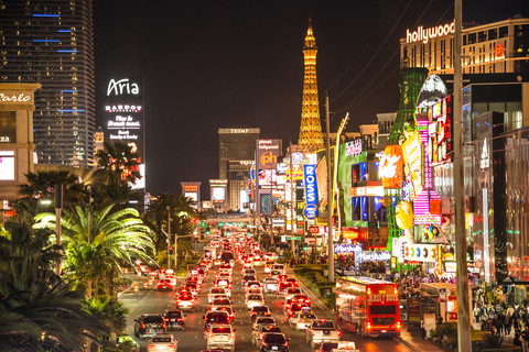 USA, Nevada, Las Vegas at night stock photo