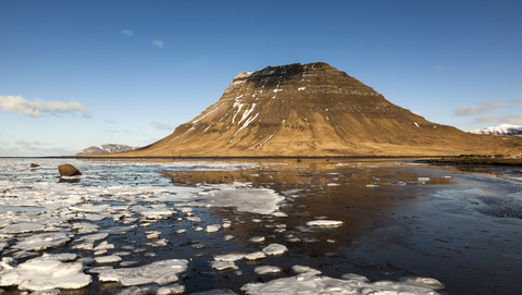 Island, Halbinsel Snaefellsnes, Grundafjoerdur, Kirkjufell, lizenzfreies Stockfoto