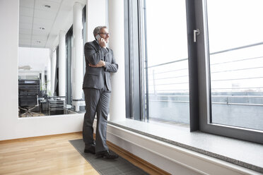 Erfolgreicher Manager im Büro beim Telefonieren - RBF004366