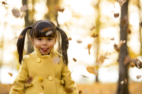 Vietnamese girl, portrait, outdoor in the woods in fall season - ZOCF000048