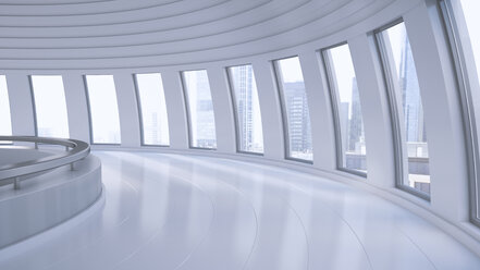 Empty hall in a high-rise building, 3D Rendering - UWF000850