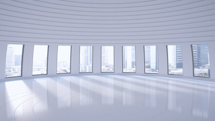 Empty hall in a high-rise building, 3D Rendering - UWF000852