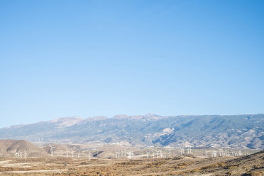 Spain, Tenerifa, wind park and blue sky, copy space - SIPF000400