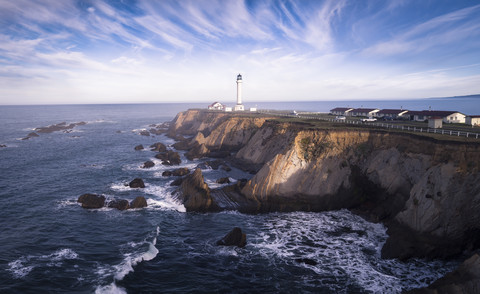 USA, Kalifornien, Point Arena-Leuchtturm, lizenzfreies Stockfoto