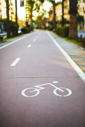 Fahrradspur auf einem Stadtboulevard - KIJF000401