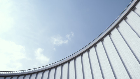 High wall and blue sky, 3d rendering stock photo