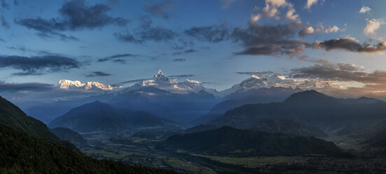 Nepal, Annapurna, Pokhara, Annapurna South, Machapuchare, panoramic view - ALRF000418