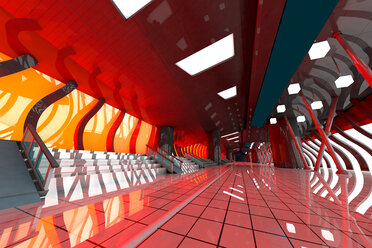 Futuristische Halle, 3D-Rendering - SPCF000075