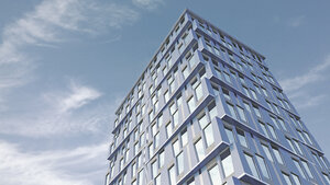 Modernes Hochhaus, 3D-Rendering - UWF000883