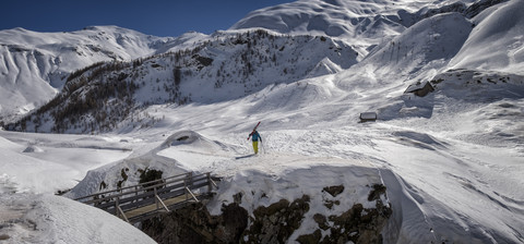 Frankreich, Hautes Alpes, Nationalpark Ecrins, Prapic, Mourre Froid, Skibergsteigen, lizenzfreies Stockfoto