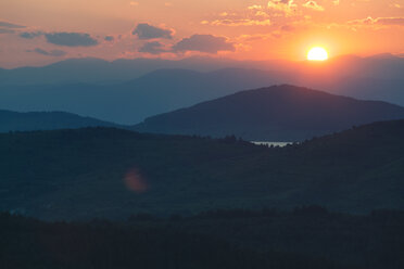 Bulgaria, Rhodope Mountains at sunset - BZF000287