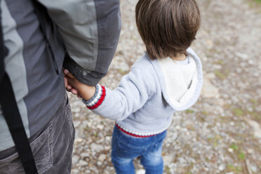 Vater und Sohn Hand in Hand im Freien - VABF000487