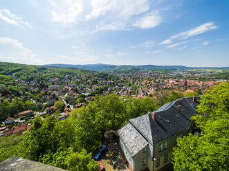 Germany, Saxony-Anhalt, Wernigerode, old town, view from Wernigerode Castle - AM004890