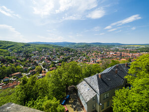 Deutschland, Sachsen-Anhalt, Wernigerode, Altstadt, Blick vom Schloss Wernigerode - AM004890