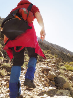 Spain, Sierra de Gredos, man hiking in mountains - LAF001646