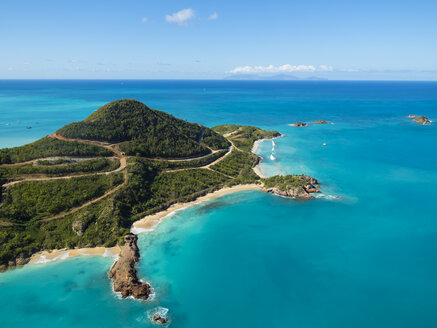 West Indies, Antigua and Barbuda, Antigua, aerial view, Yepton Beach - AMF004905