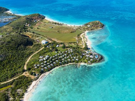 West Indies, Antigua and Barbuda, Antigua, aerial view, Jolly Harbour and Cocobay Resort - AMF004908
