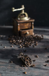 Grinding coffee with vintage coffee mill - DEGF000804