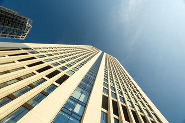 Germany, Frankfurt, facade of modern bank building seen from below - TAMF000480