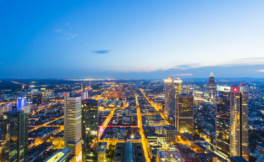 Deutschland, Frankfurt, Stadtansicht von oben bei Sonnenuntergang - TAMF000486